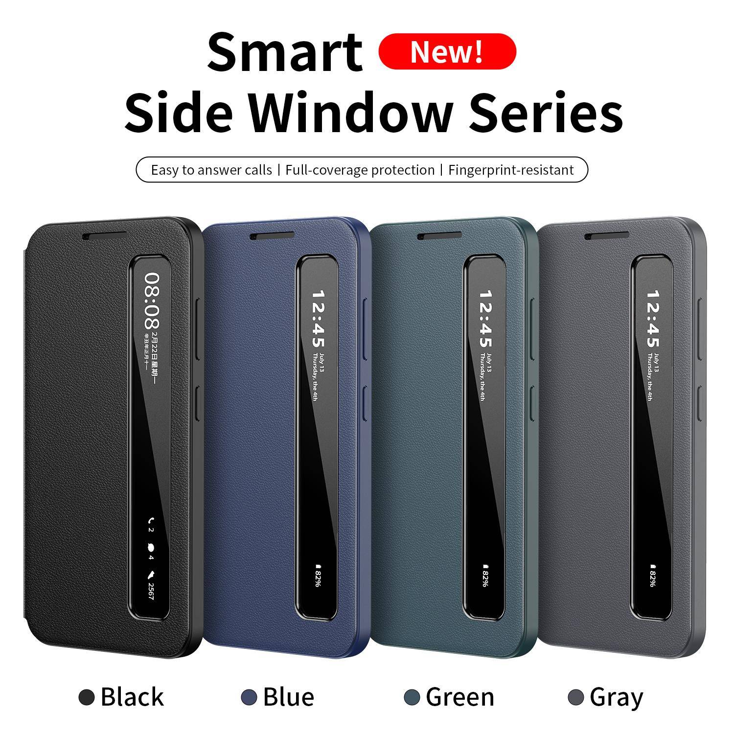 Officiellt Affärsläder Smart View Plånbok Fodral med Lock För Samsung Galaxy S26 Ultra S25 edge S24 Plus S23 FE Z Fold 7 6 5 4 3 Anti-fall Skyddande C