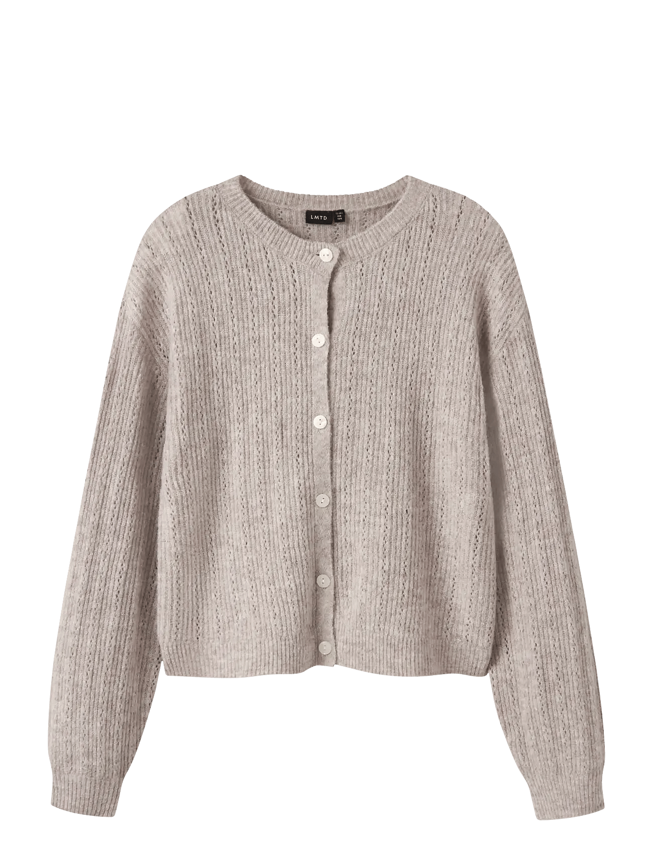 LMTD Nlfkira Ls Short Knit Cardigan - Beige - 134-140