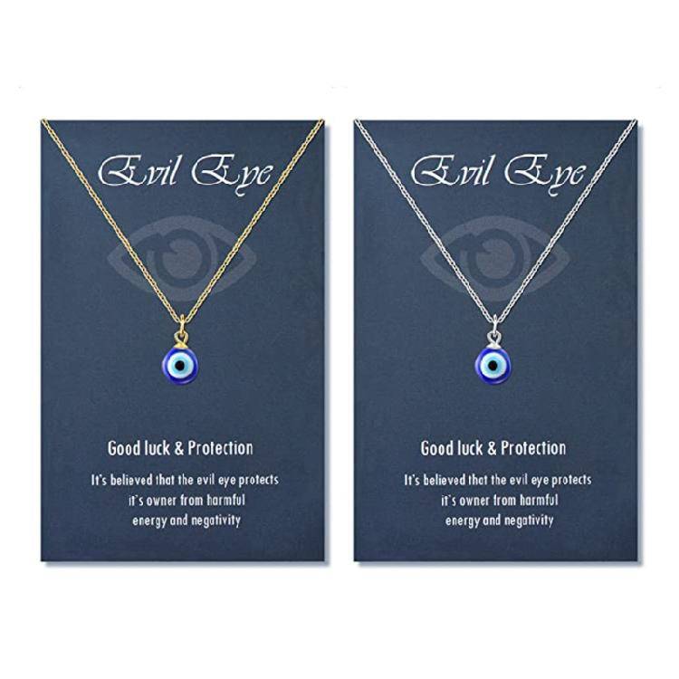 Blå Ögon Halsband för Onda Ögat Hänge Halsband Turkiskt för Onda Ögat för Skydd gyllene