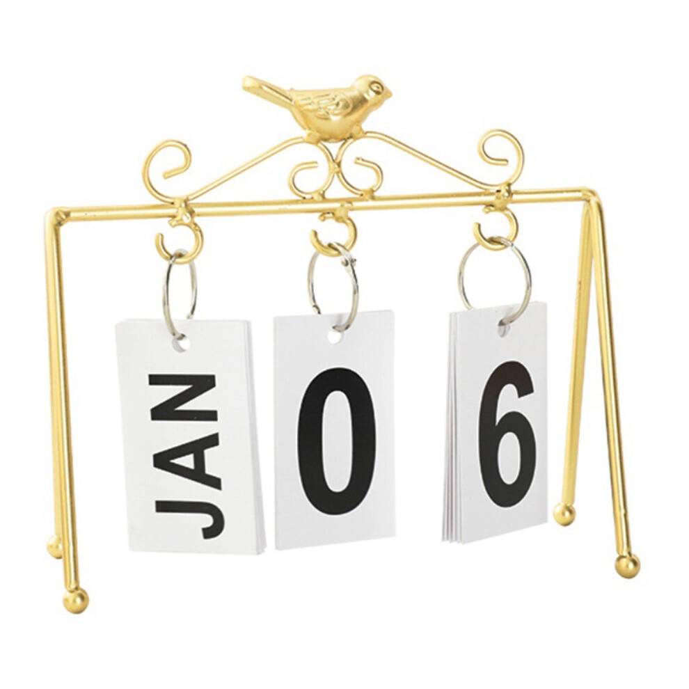 Kalender Fugle Jern Flipkalender Hjemmeindretning Skrivebord Dekorativ Ornament Skrivebordskalender Skrivebordskalender2024-2024