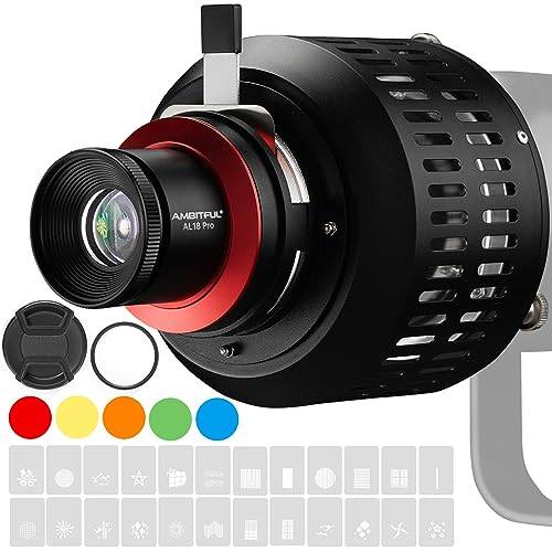 AMBITFUL Konisk Snoot Bowens monteringssats AL-18 PRO AL-18PRO med 50 mm lins, videoartist modelleringsform ljus studio användning för LED-videolampa, kompatibel med Aputure Amaran 100X/D 200D/X