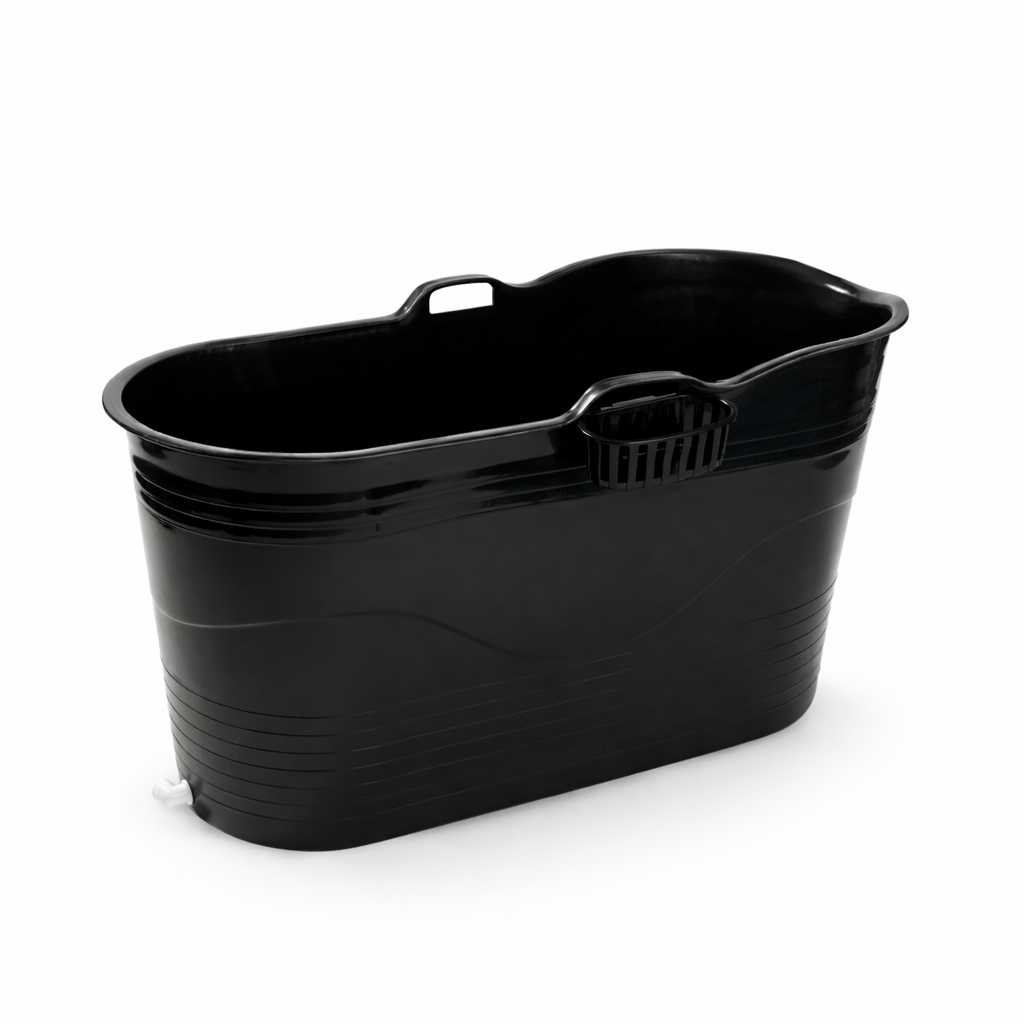 Badebalje til voksne - XL - 123cm - sort - Ekstra kraftig plast og forbedret siddekomfort - Tubfamily