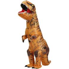 Oppustelig T-Rex Dinosaur Kostume Halloween Kostume Udklædningstøj til Voksne (Brun) Brun (ca)