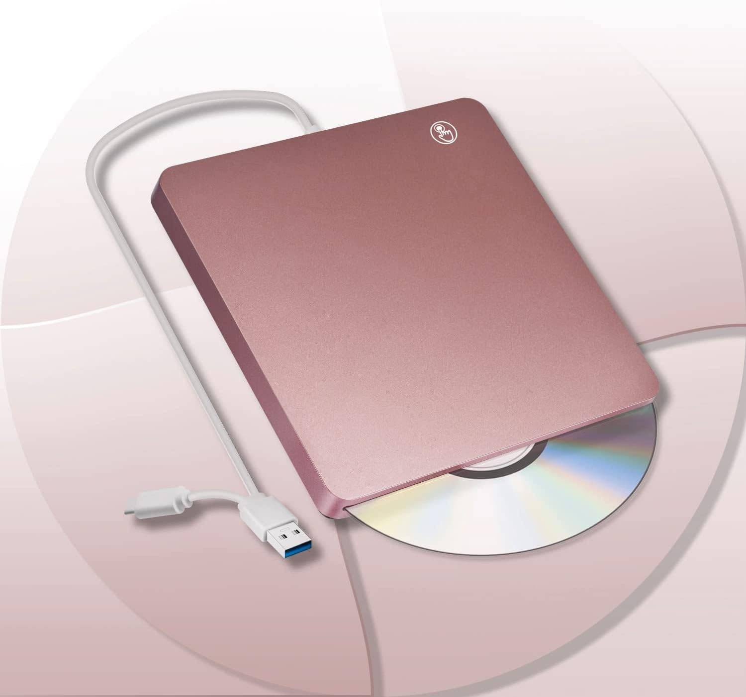 External Drive Touch Suction Type USB Compatible Read Write Portable DVD Drive Compatible with High Speed Slim Player [New Model] DVD/CD USB3.0