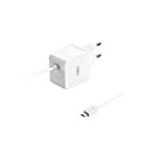 Aiino Wall Charger USB-nätdel laddare uttag 2A inbyggd mikro-USB-kabel, 2A Micro USB surfplatta, Vit