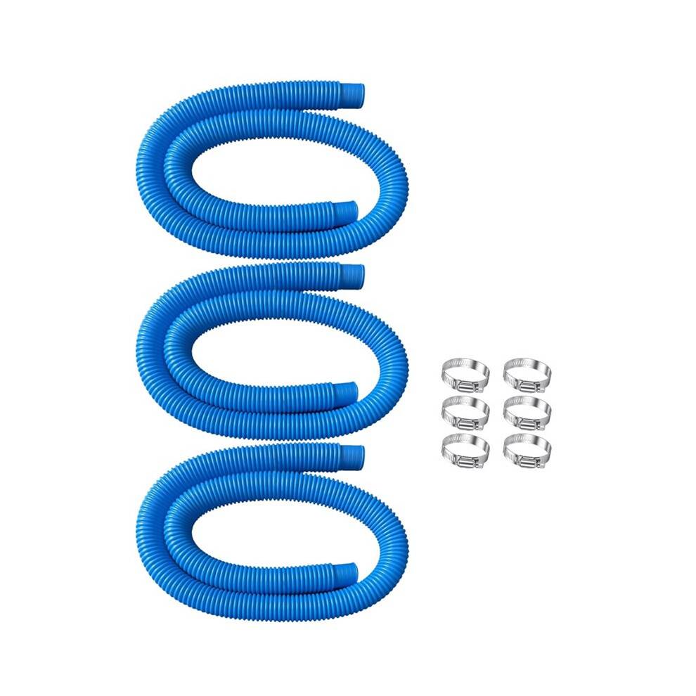 32mm Swimming Pool Hose with 6 Steel Clips Connector Kit Replacement Pools Filter Pipes Above Ground Water Pipe