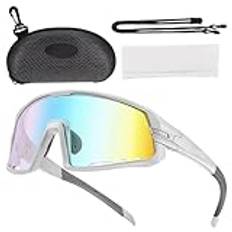 Cycling Glasses Color Changing Lenses, Mountain Cycling Glasses, Cycling Sun Glasses, Polarized Cycling Glasses, Softball Biking Glasses, Easy To Use, Portable For,Baseball Running Fishing