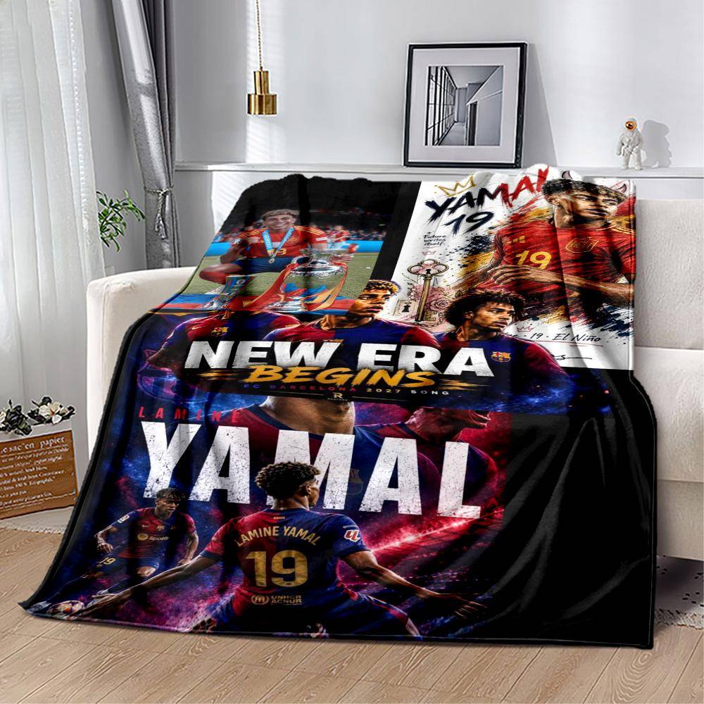Lamine Yamal's New Era Soccer Blanket Soft & Cozy Perfect for Bed Office Chair Office All-Season Use Modern Style Unique Gift for Family and Friends C