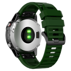 Garmin Fenix 5/5 Plus/6/6 Pro/Chronos Silikone Sportsrem - Mørkegrøn