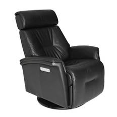 Reclinerfåtölj Rome Skinn, Svart, B80 D98 H106