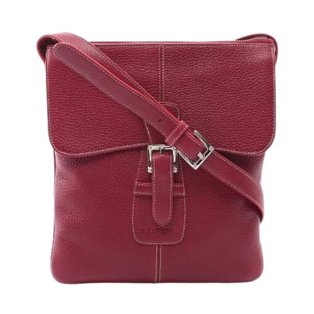 Loewe Pre-owned Pre-owned Senda skuldertaske i læder - Vintage - Dame - Rød - ONE SIZE - Uld
