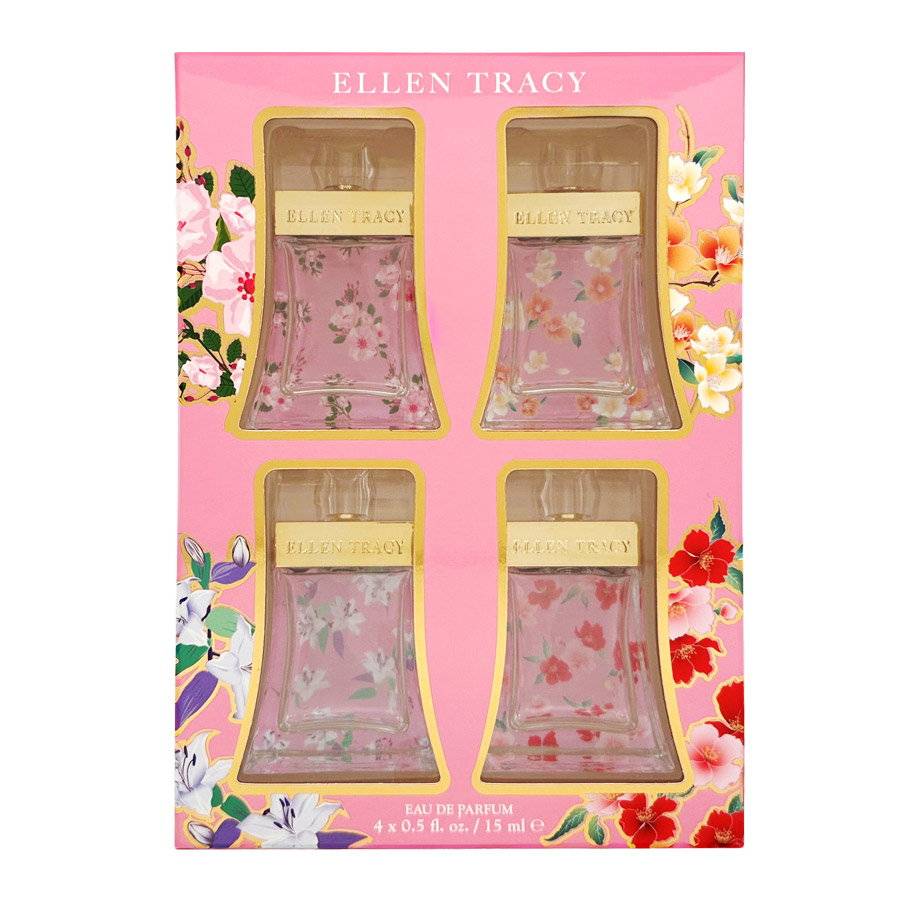 Set Ellen Tracy: Sparkling, Eau De Parfum, da donna, 15 ml + Bloom, Eau De Parfum, da donna, 15 ml + Dashing, Eau De Parfum, da donna, 15 ml + Luminou