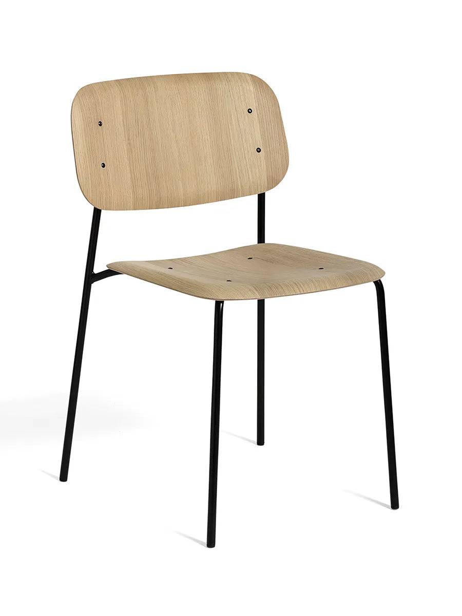Soft Edge spisestol, stålben fra Hay Soft grey Powder coated Steel / Soft grey stained - Jacobsen Plus