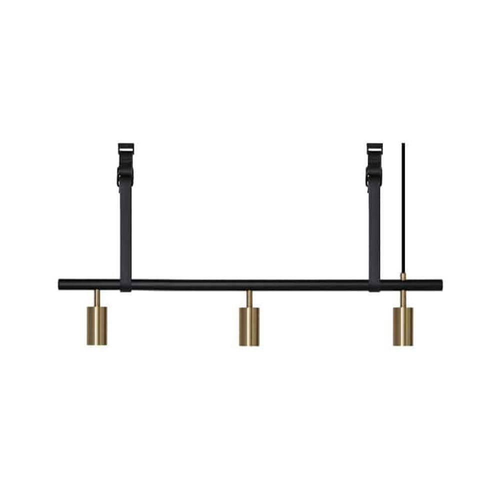 RUBN Long John Pendel 3 Spots (100 cm) Black/Brass Black Leather