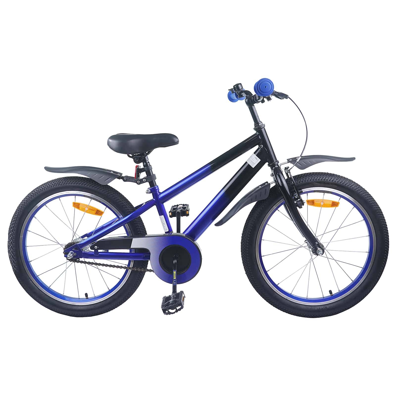 vidaXL Barncykel 20 Tum för 6-11 år gamla Blå Svart
