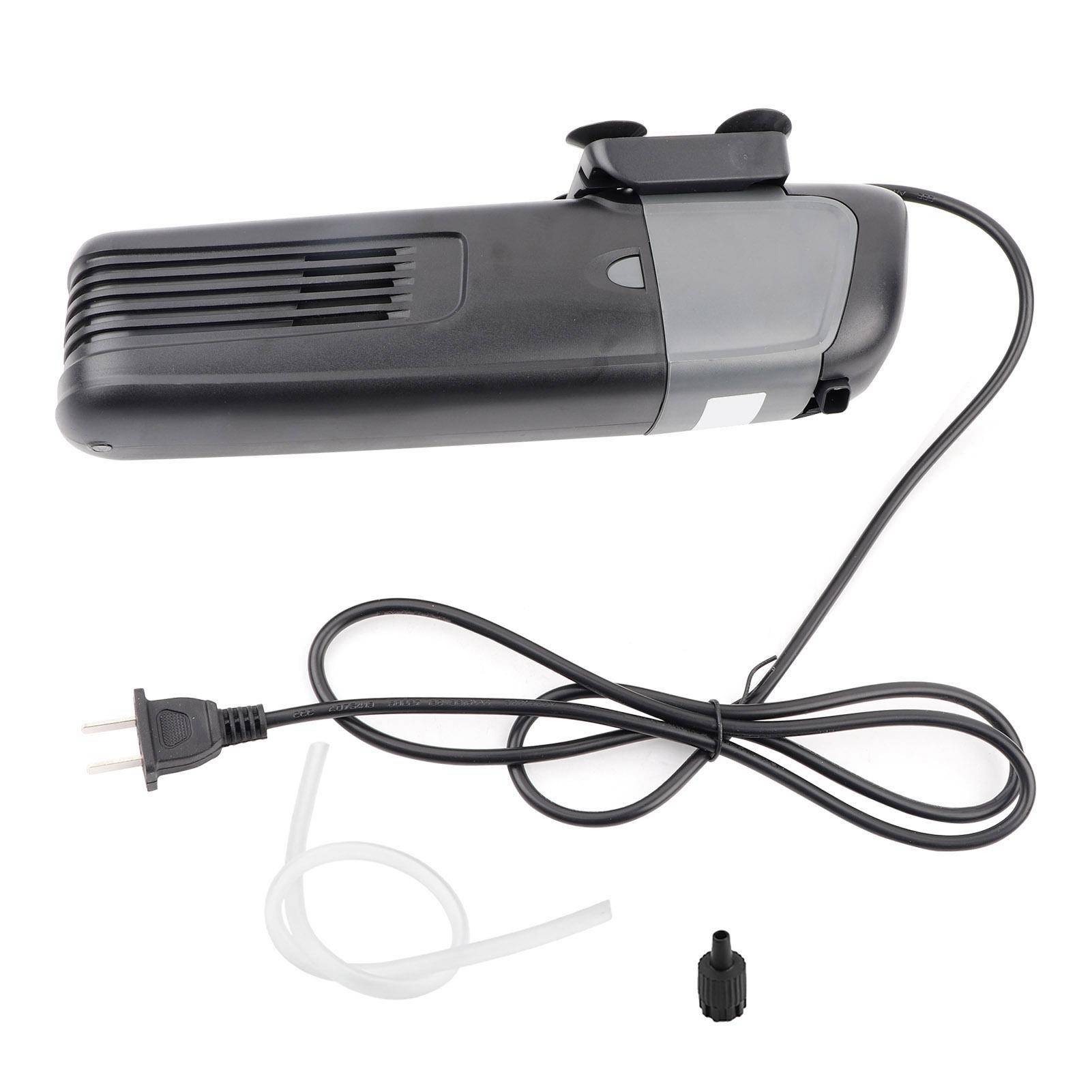 Akvariumfilter UV-steriliseringslampa Syrepump Akvarium Vattenrening 220?240V(EUP?02) svart