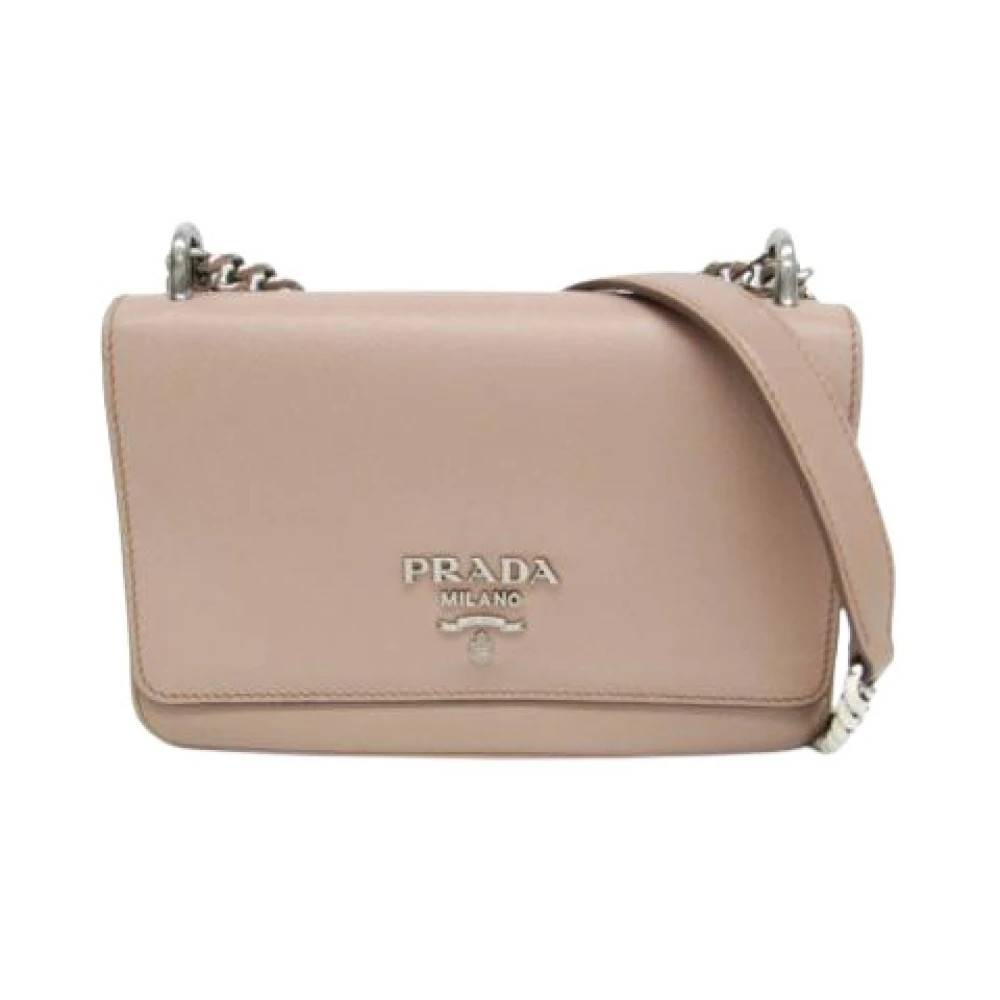 Prada Vintage Pre-owned Chain skuldertaske 1Bd144 - Vintage - Dame - Lyserød - ONE SIZE - Uld