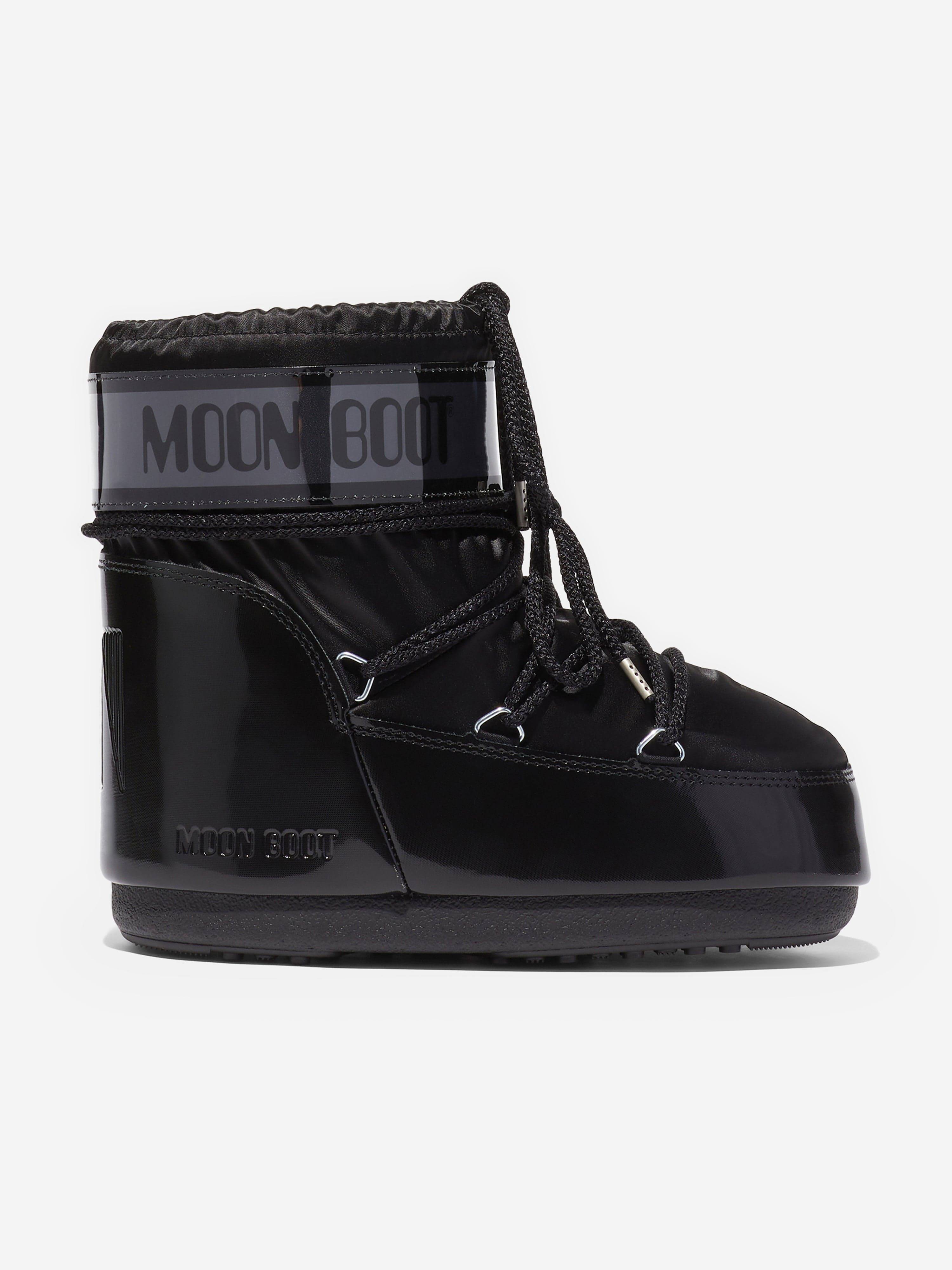 Moon Boot Kids Icon Low Glance Boots in Black - Black / EU 33 - 35 UK 1 - 2.5 (EU 33 - 35 UK 1 - 2.5)
