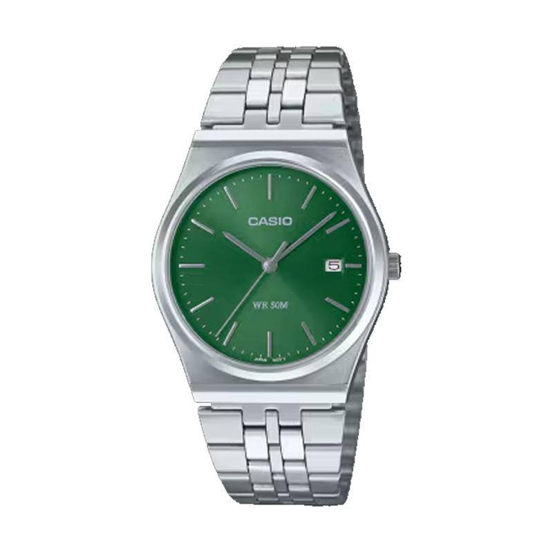 Casio Vattentät 50M Kvartsverk Rostfritt Stål Klocka Grön Urtavla Herrklockor MTP-B145D-3AV blue