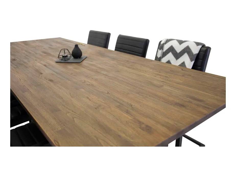 Venture Design Padang & Art spisegruppe Natur/sort 6 st stole & borde 250 x 100 cm