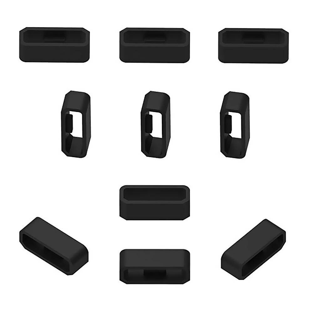 10 st 18 mm silikonbyte Säkra ringar Klockarmband Fästelement Band Keepers Remöglor 20mm svart