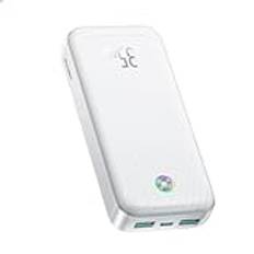 Rocoren Power Bank, 20000mAh PD35W QC35W 3-portars Snabbladdning Kompakt USB C-batteripaket Kompatibelt med MaBook Air, Samsung Galaxy S24 Ultra, iPhone 15, iPad och mer - Vit