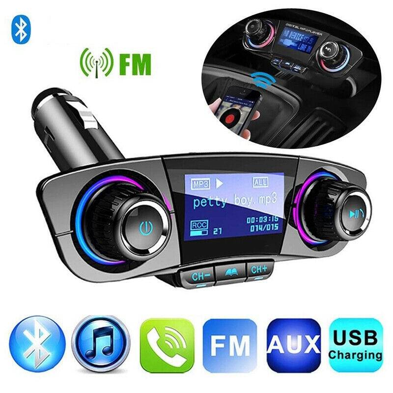 1.3 '' ledde trådlösa skärmen i bilen bluetooth 4.0 fm sändar mp3 radioadapter bilsatsen usb fm-modulator biltillbehör