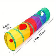 TEMU Foldable Cat Tunnel With Ball - Interactive Kitten Toy For Endless Fun