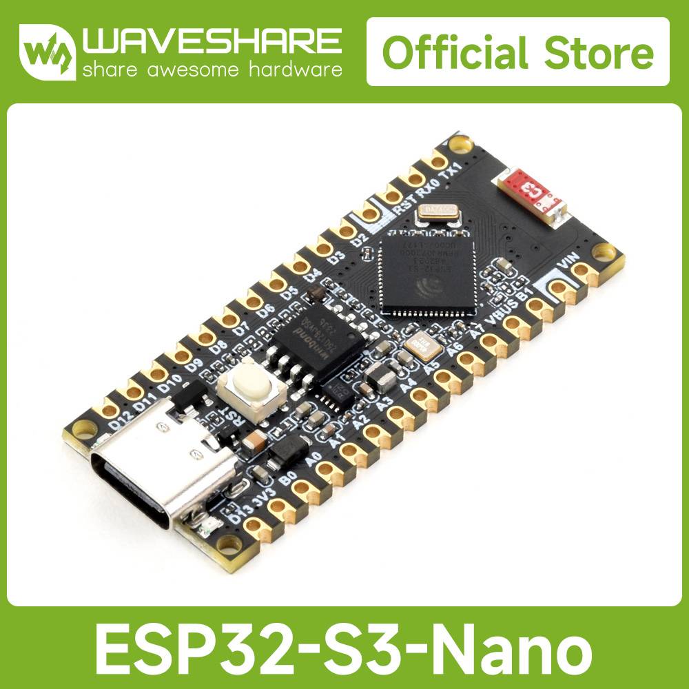 Waveshare ESP32-S3-Nano Development Board, Based on ESP32-S3R8, Mircocontroller Compatible with Arduino Nano ESP32