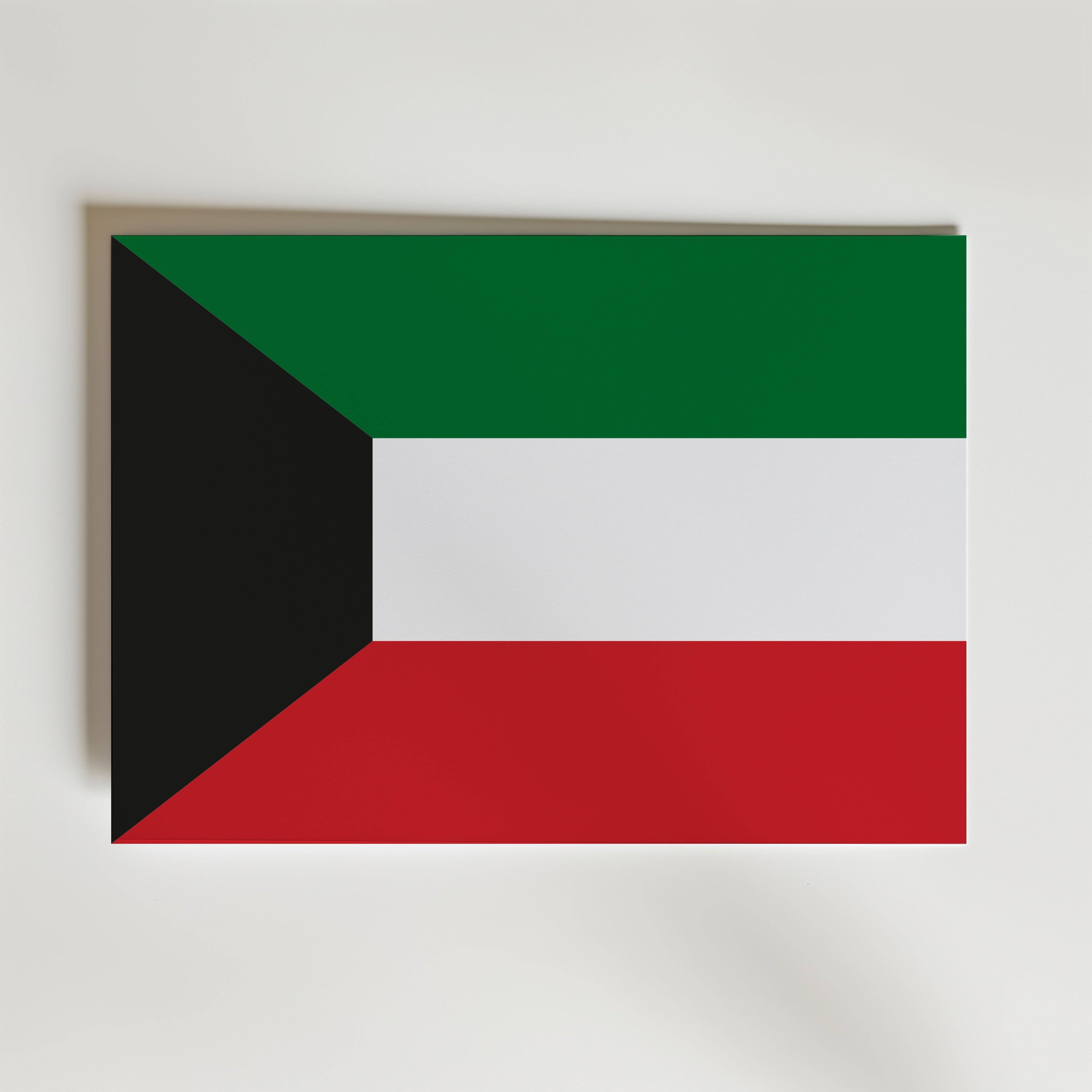 Kuwait National Flag Poster - Canvas 140x100 cm