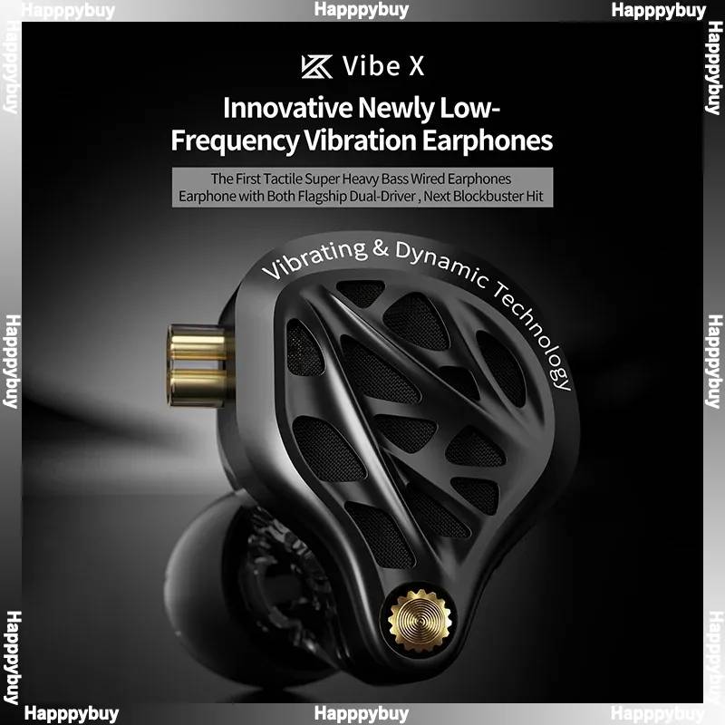 KZ Vibe X Low Frequency Vibration Earbuds HiFi Deep Bass Headset Stereo Sound In-Ear Earphones for Music Gaming Gift