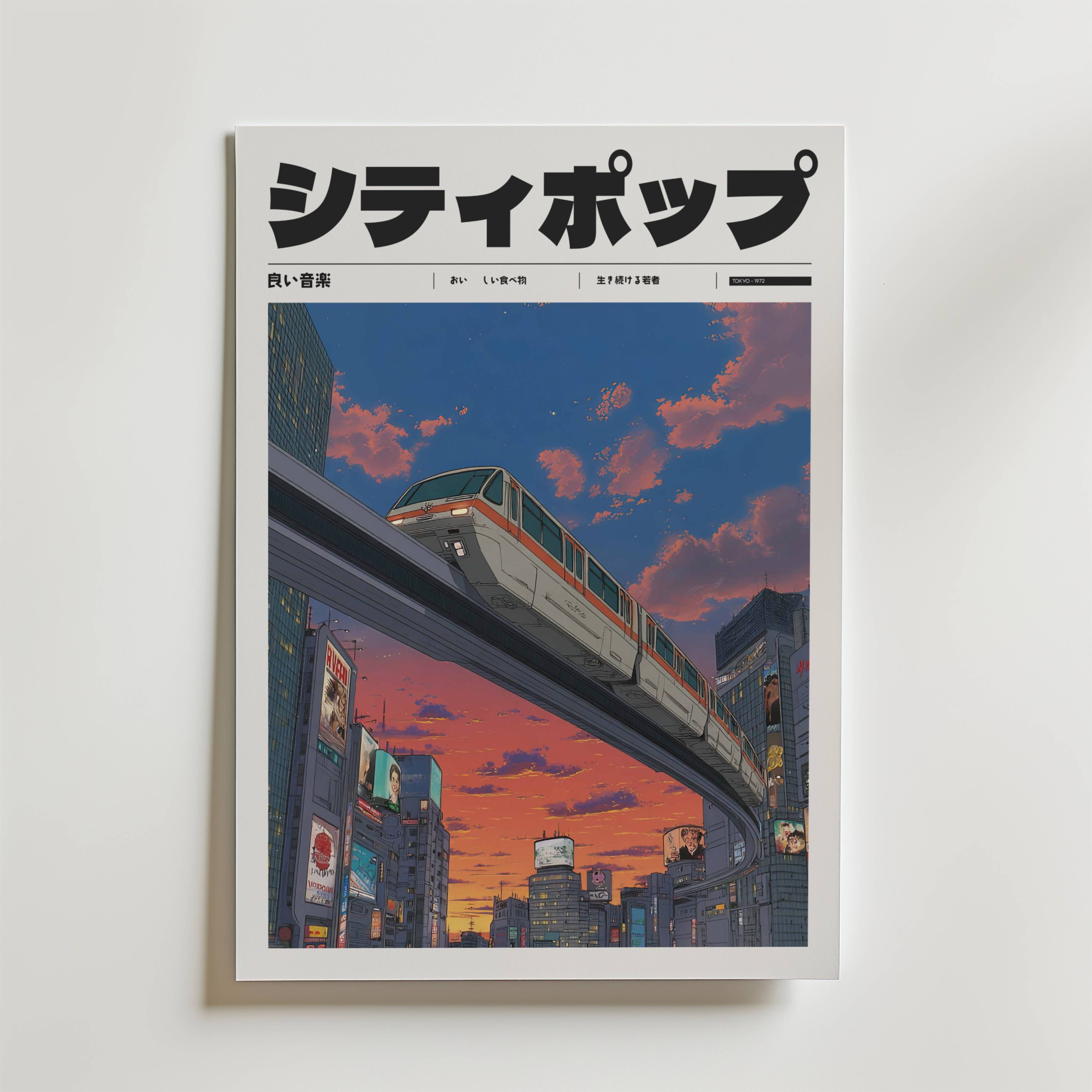 Tokyo Dusk Train Poster - Fine Art Poster 13x18 cm