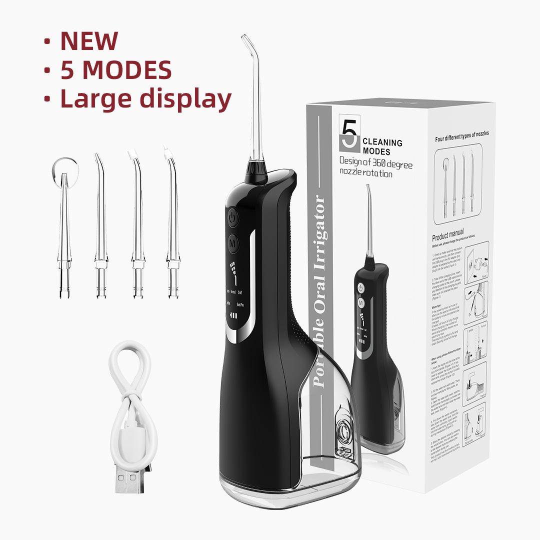 Portable Tooth Flusher, Rechargeable Electric Tooth Washer, Oral Care, Water and Dental Floss, Intelligent Display, Large-screen Tooth Cleaner.