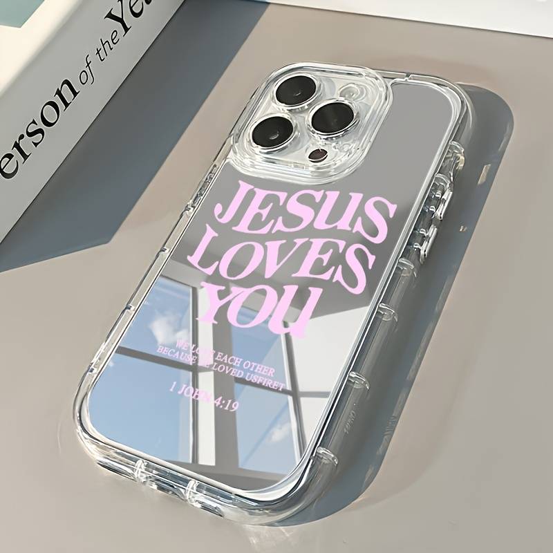 Minimalist Pink Slogan Pattern Mirror Phone Case For iPhone 17 16 11 12 13 14 15 Pro Max XS X XR 7 8 Plus 16E Shockproof Cover