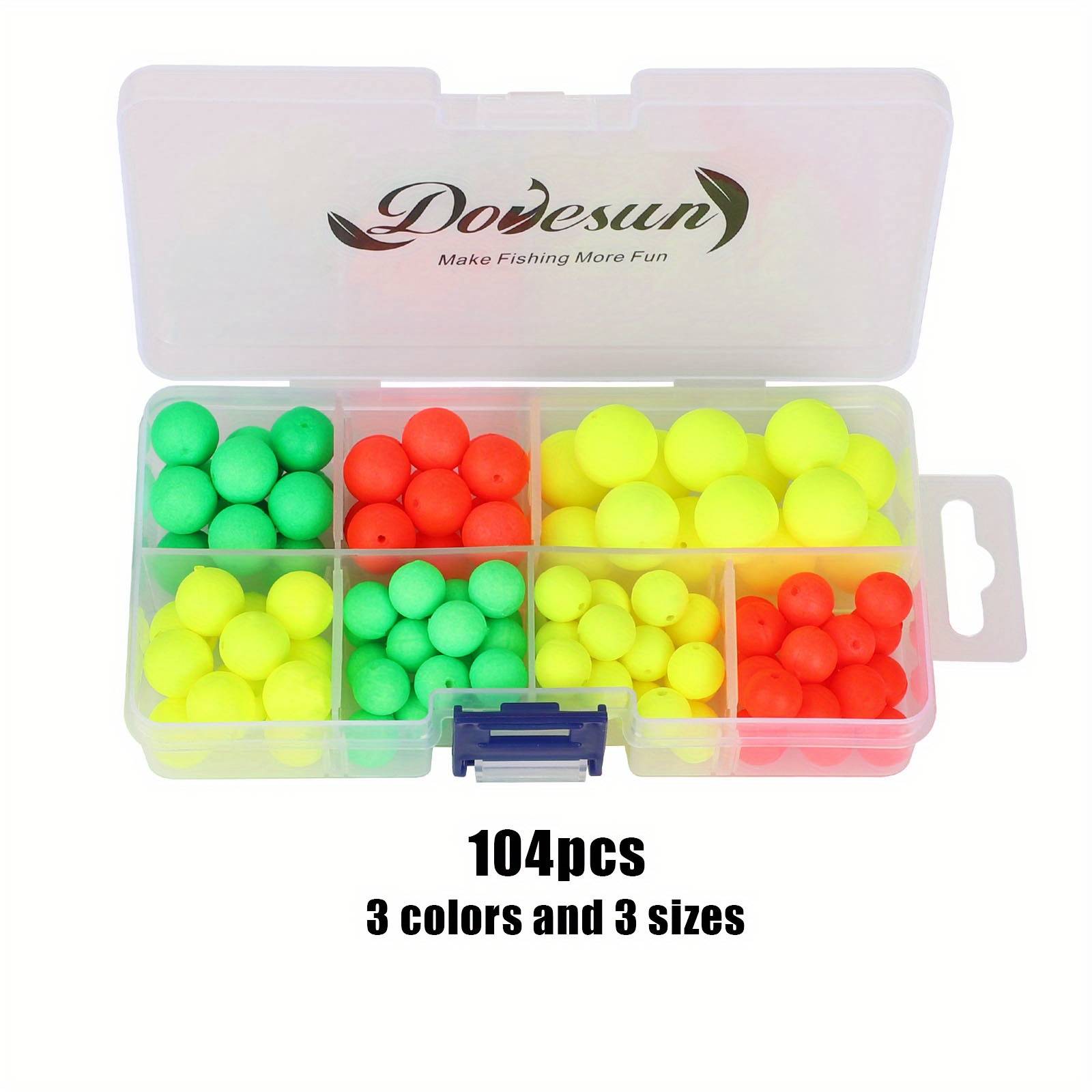 Dovesun Foam Floats Rigs,104pcs Foam Floats Fly Fishing Floats, Bright Bait Rig Bottom Rig Walleye Rig Kit With Tackle Box