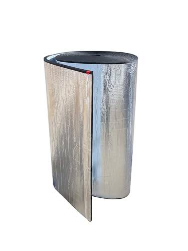 ArmaFlex Duct Plus ALU självhäftande gummiisoleringsrulle 19mm 50cmx1m | Aluminiumklädd, självhäftande gummimatta för värmeisolering av ventilationskanaler, brandklass B-s3,d0