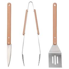 IKEA - GRILLTIDER grillsæt, 3 dele, rustfrit stål/bøgetræ