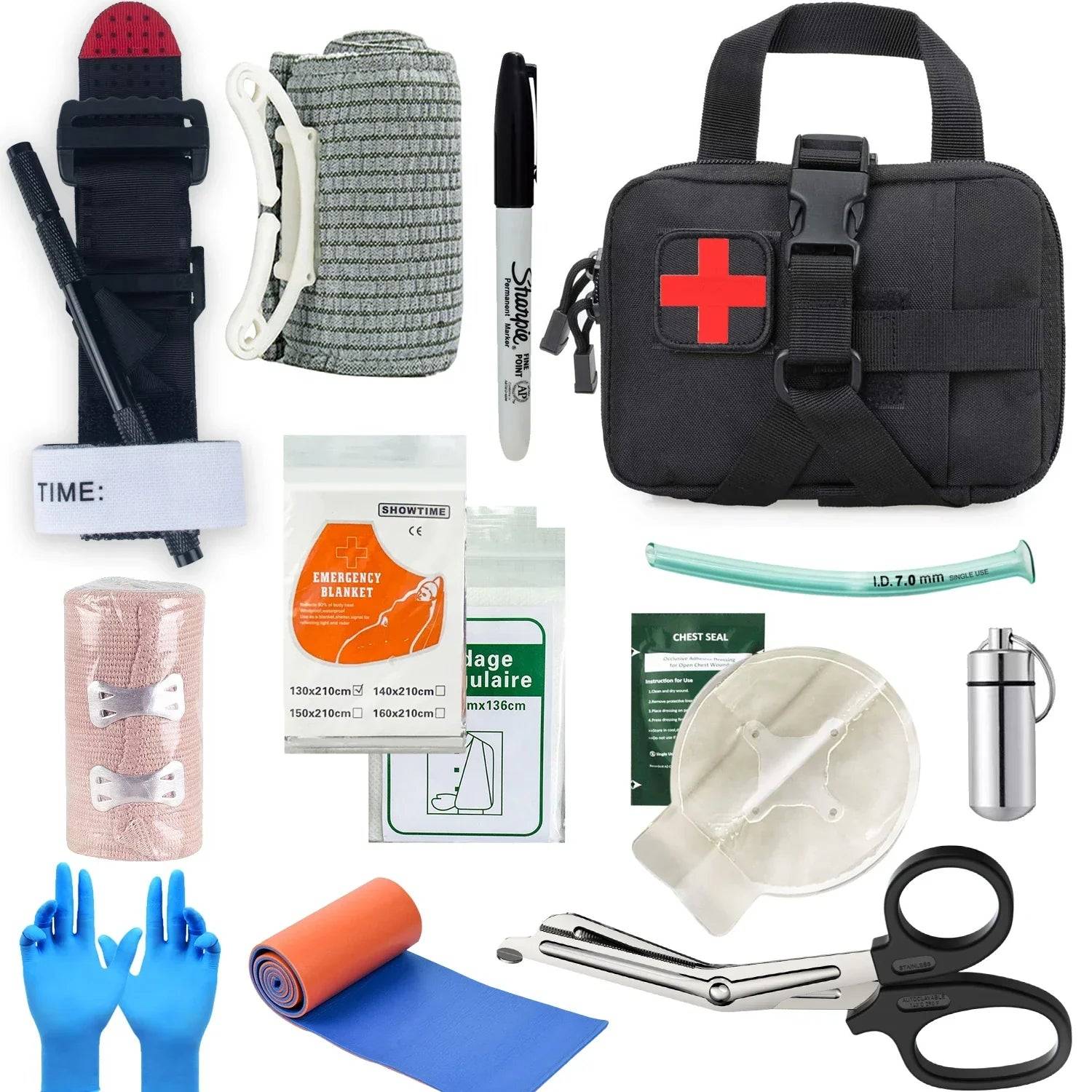 MedShield - Komplett Trauma Första Hjälpen Kit för Nödhjälp - Svart