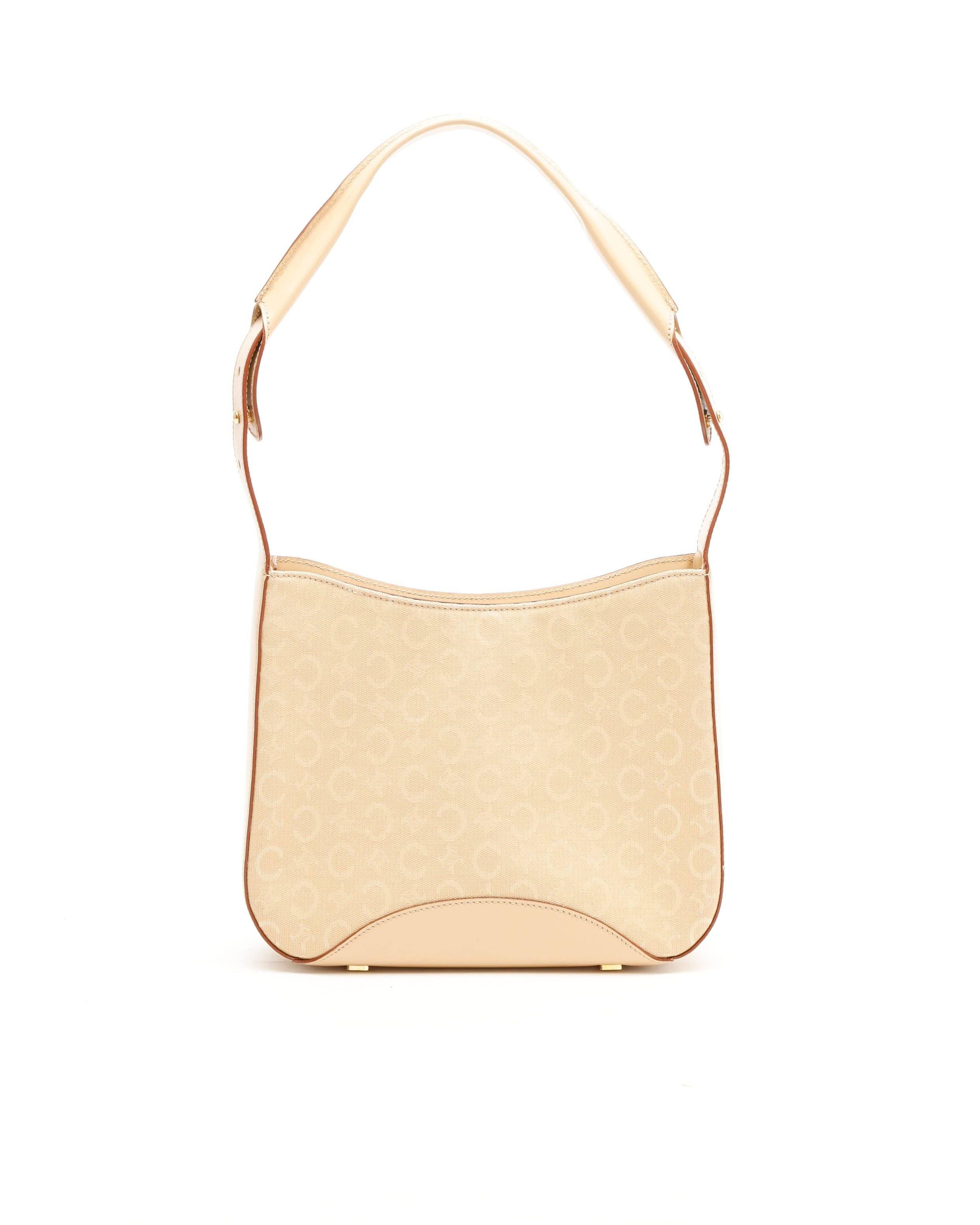 Céline C Macadam Shoulder Bag - Beige - One Size