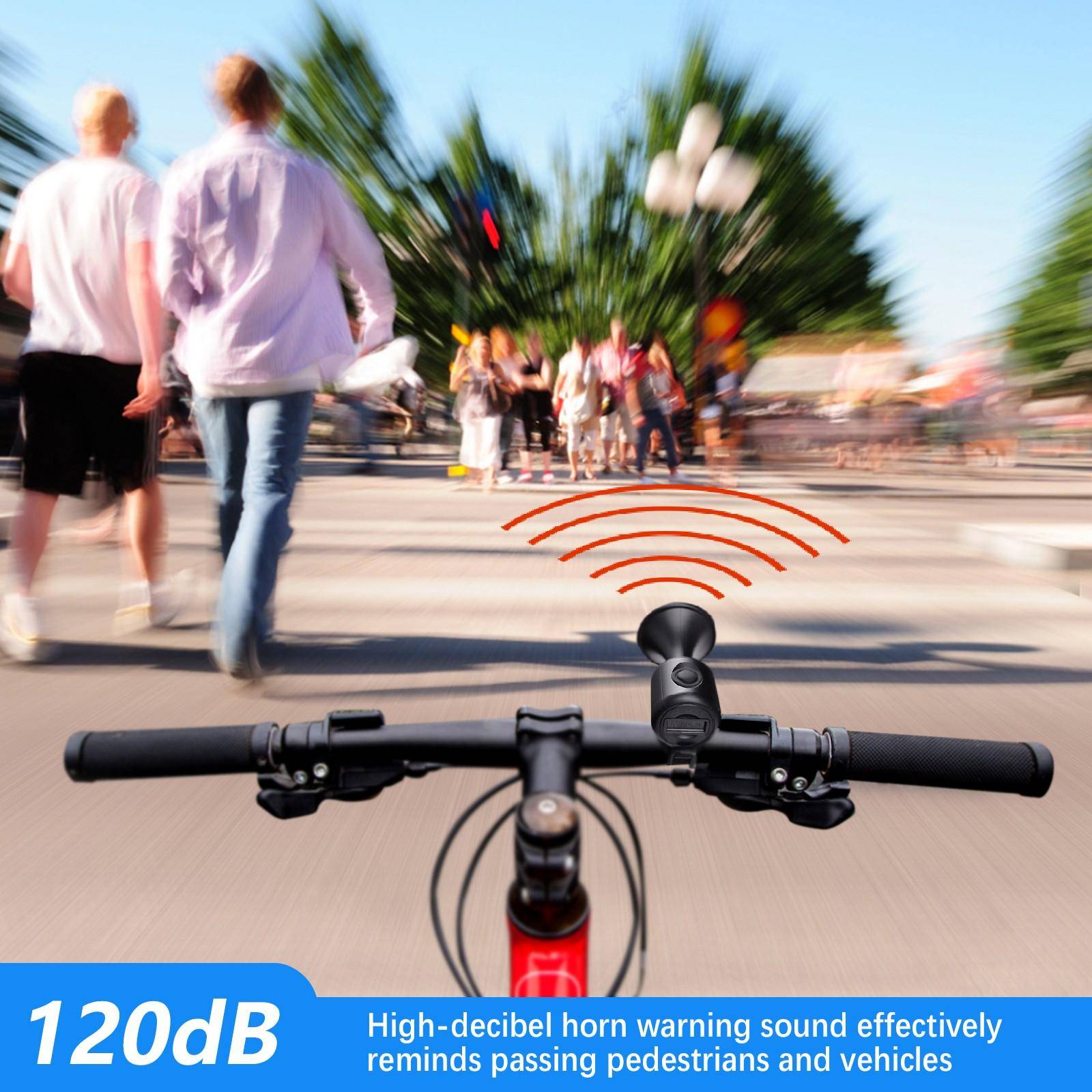 Elektrisk klocka 120 DB E-cykel Larm Cykling Ljudvarning Säkerhet Cykling Cykel Par svart