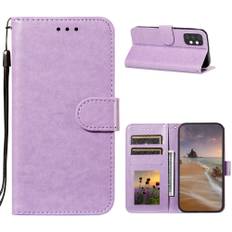 Samsung Galaxy A32 5G - Solid Läder Fodral - Lila