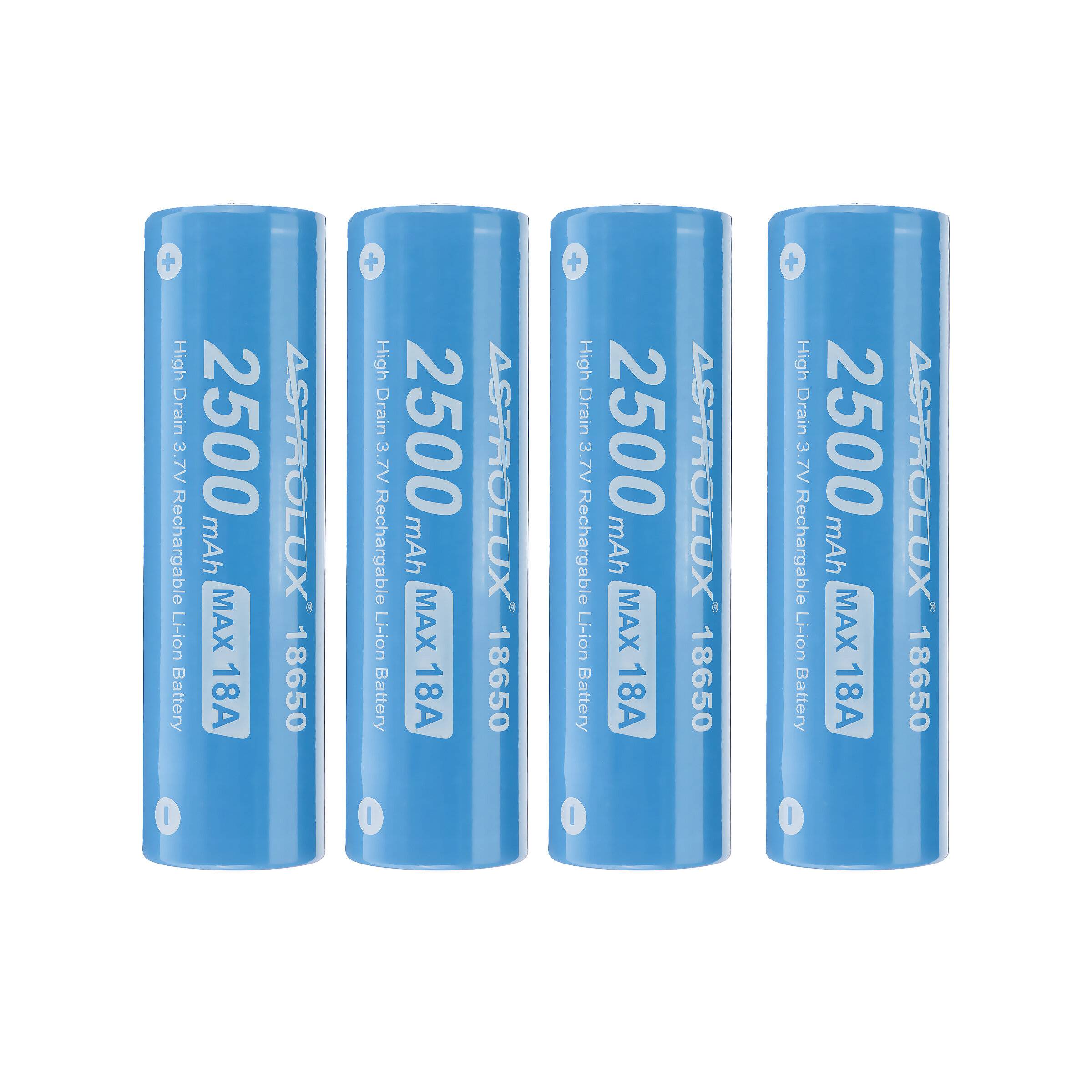 4 st Astrolux® E1825 18A 2500mAh 3,7V 18650 Li-ion batteri Obeskattade hög avloppsuppladdningsbara Litium Power Cell För