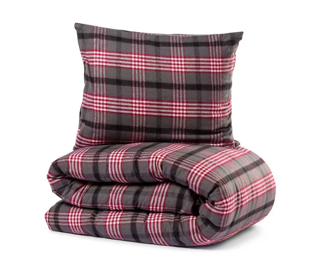 Bäddset Skaveröd Flanell Vinröd 150x210 Lord Nelson