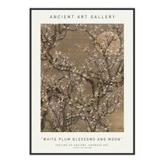 Plakat - White Plum Blossoms And Moon - Ancient Art Plakat - Str:40 x 50 Cm - Incado
