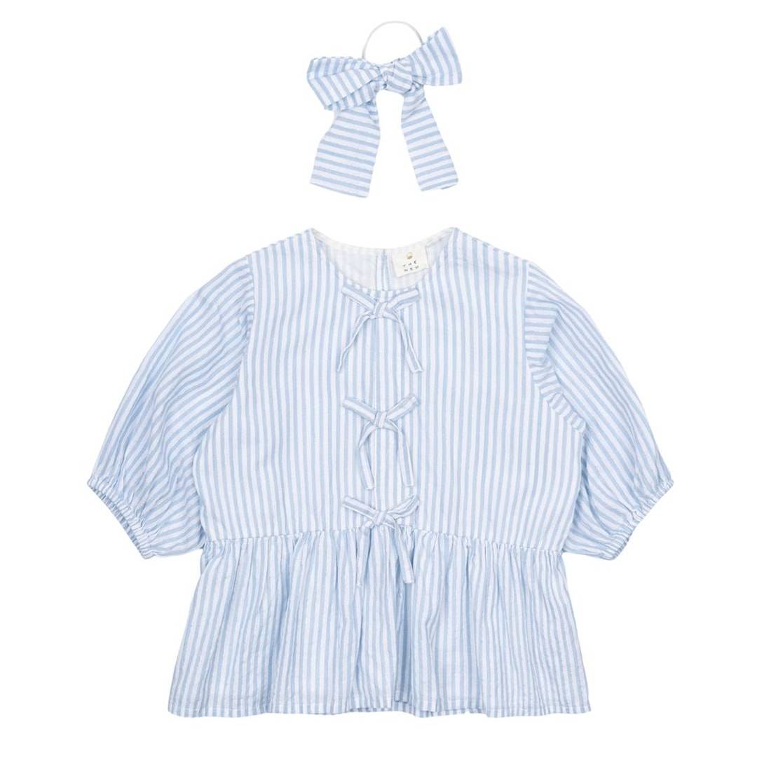 The New Nalani Til Toppen White Swan Striped White Swan Striped 3-4 Y Blå 3-4 år Piger