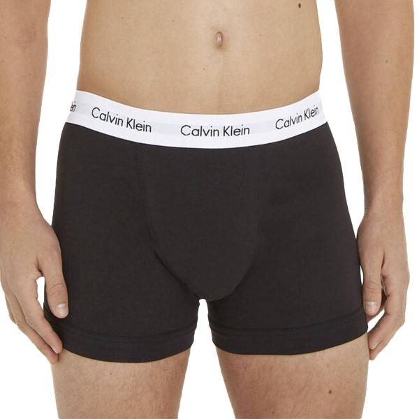 Calvin Klein 3-pak Cotton Stretch Trunks - Black/White - Large