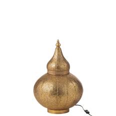 J-Line - Lampe marokkansk inspireret Guld metal Ø: 40 H: 59,5 cm.