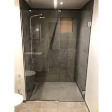 Balneo LUX svingdør med fastpanel - 8 mm glas - Efter mål Klart glas med Clarvista Krom Fingerhul