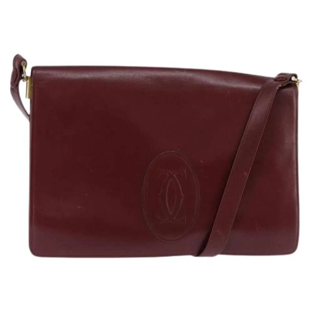 Cartier Vintage Pre-owned Vintage Cross Body Taske - Vintage - Dame - Rød - ONE SIZE - Uld