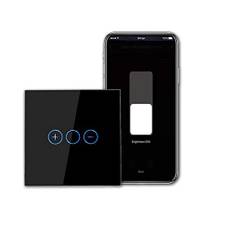 CNBINGO Dimmer med WLAN för dimbara LED-lampor, Smart fjärrströmbrytare med touchkontroll, kompatibel med Alexa och Google Assistant, infälld väggströmbrytare, svart, neutralledare krävs